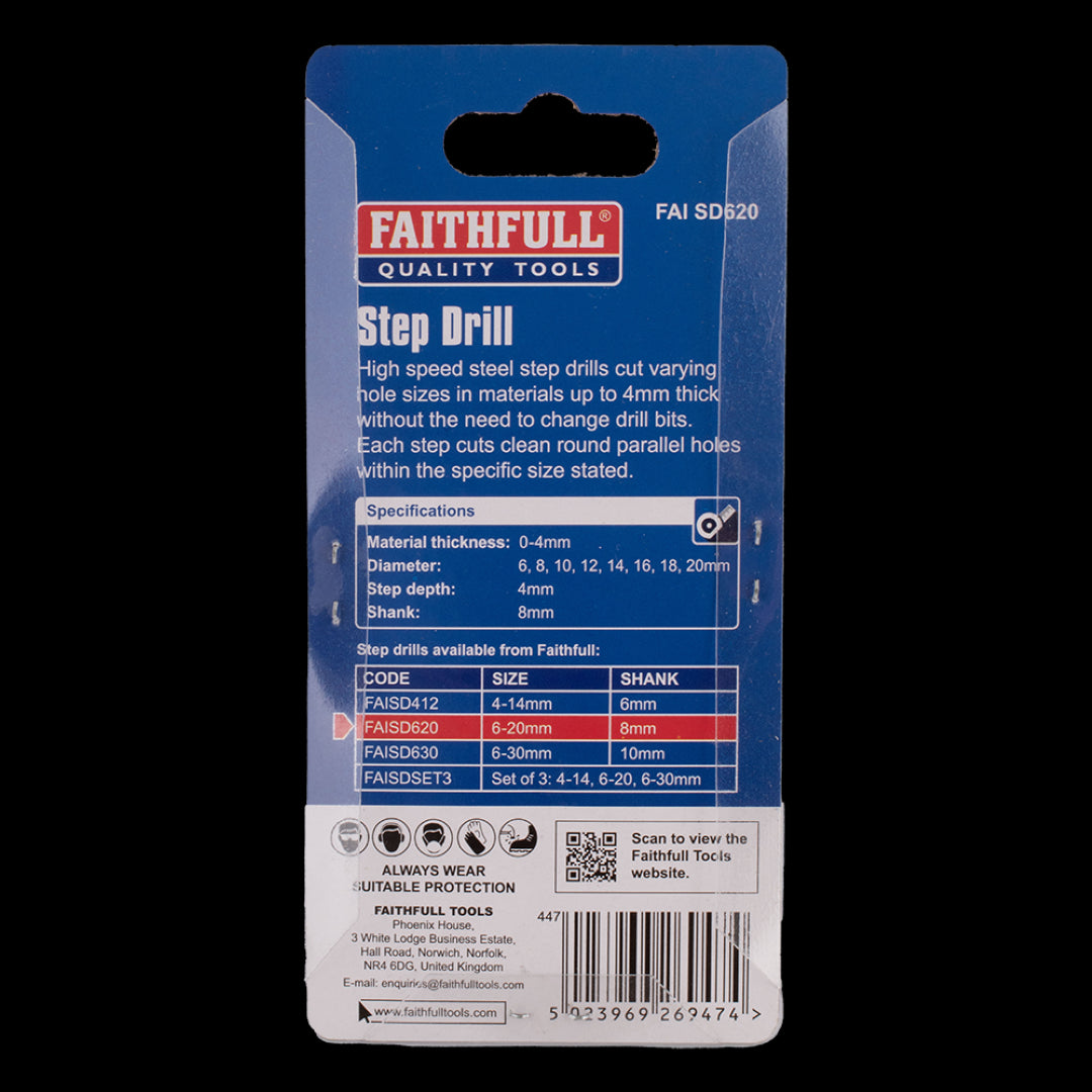 FAITHFULL HSS Step Drill Bit (6-20mm)