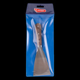 FOOTPRINT 75mm Stripping Knife with carbon steel blade, ideal for wallpaper removal and DIY projects, featuring a comfortable hardwood handle.