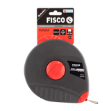 FISCO 30m fibreglass measuring tape with durable design, detailed markings, and ergonomic grip for precise measurements.