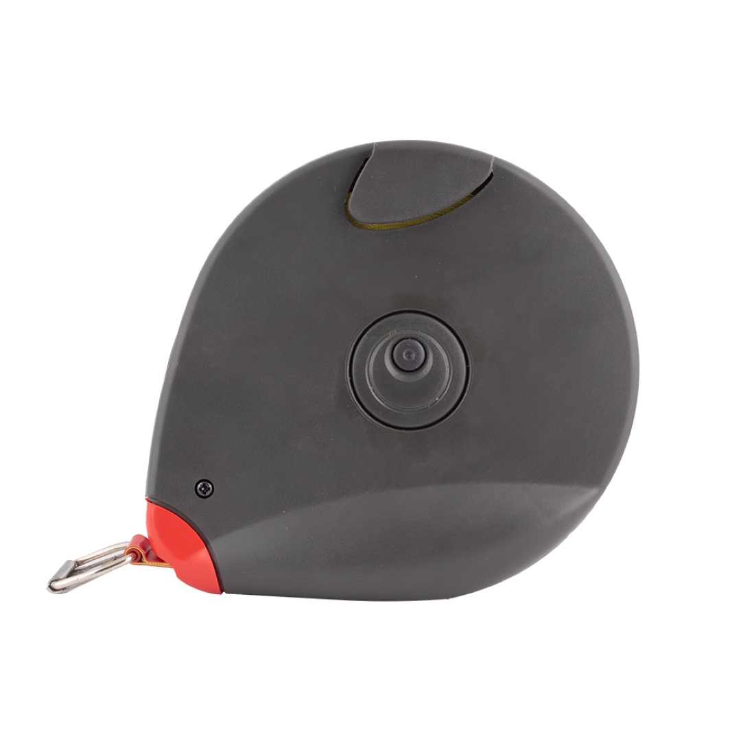 FISCO 30m fibreglass measuring tape with high visibility markings and durable design for precise measurements.
