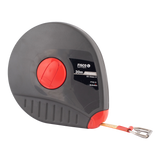 FISCO 30m Futura Measuring Tape with fibreglass construction, accurate millimeter markings, and durable PVC coating.