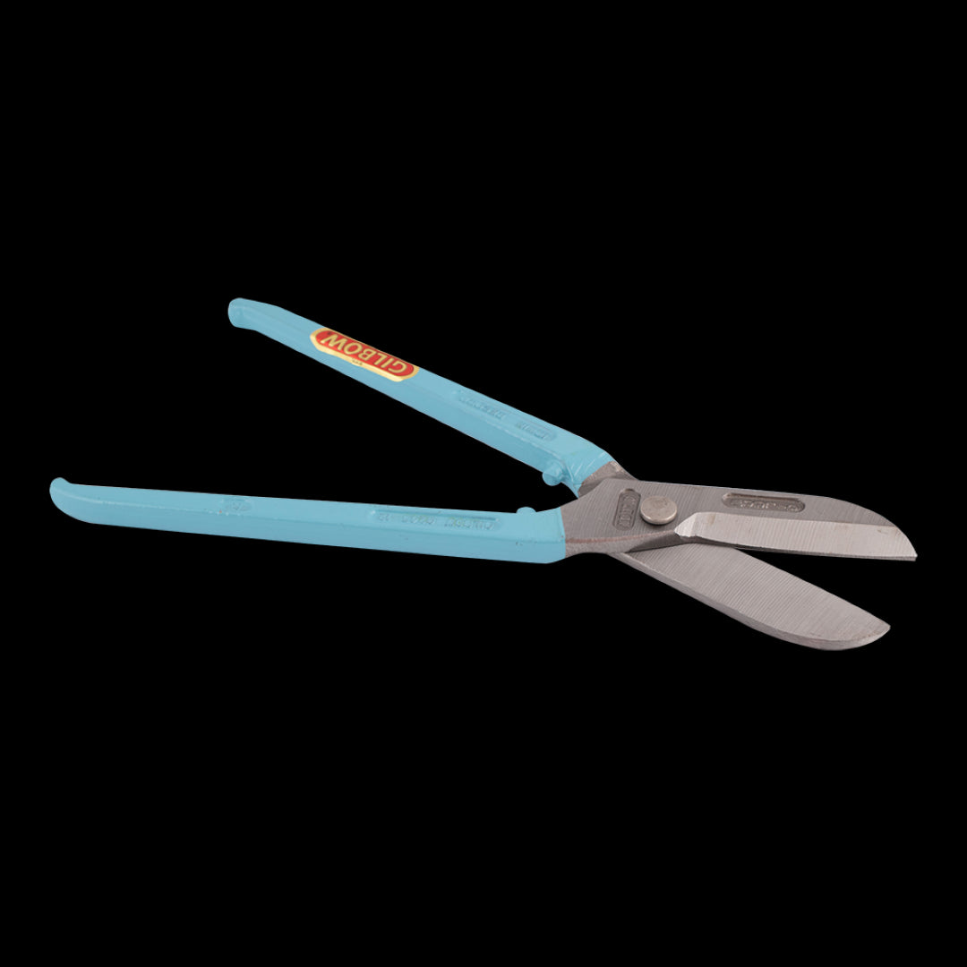 GILBOW 300mm General Purpose Straight Tin Snips for precise metal cutting, featuring durable construction and non-slip grip.