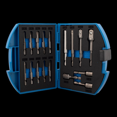 GFB Assorted Screwdriver Bit Set - 17pc, featuring precision-engineered bits for DIY and professional use, stored in a durable case.