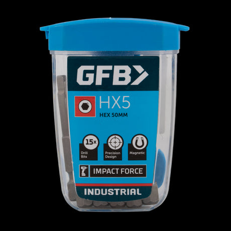 GFB 5mm Hex Bit pack featuring 15 durable, precision-engineered bits for automotive and aviation repairs.