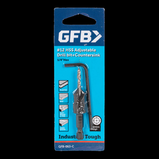 High-quality GFB No.12 countersink and drill bit for precision woodworking and metalworking projects.