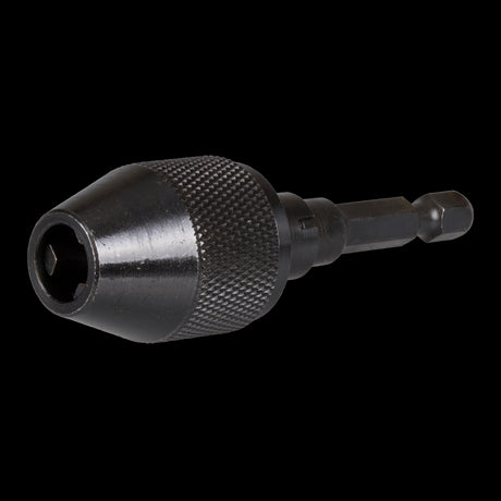 GFB 6mm keyless chuck with 1/4 inch shank for easy bit changes, compatible with standard drills, ideal for various materials.