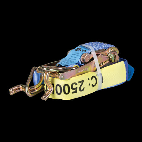 GFB Ratchet Tie Down - 50mm, heavy-duty strap for secure cargo transport with high-strength steel hooks and reliable ratchet mechanism.