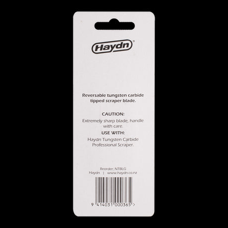 HAYDN 50mm Flat Scraper Blade with tungsten carbide tip for efficient surface preparation and renovation tasks.