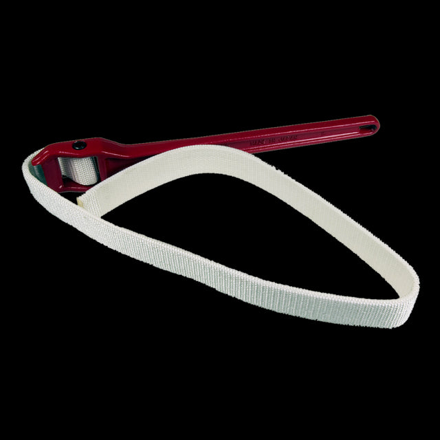 HIT Belt Strap Wrench 300mm x 75mm, durable I-Beam handle, heavy-duty nylon strap for secure grip, ideal for tight spaces.