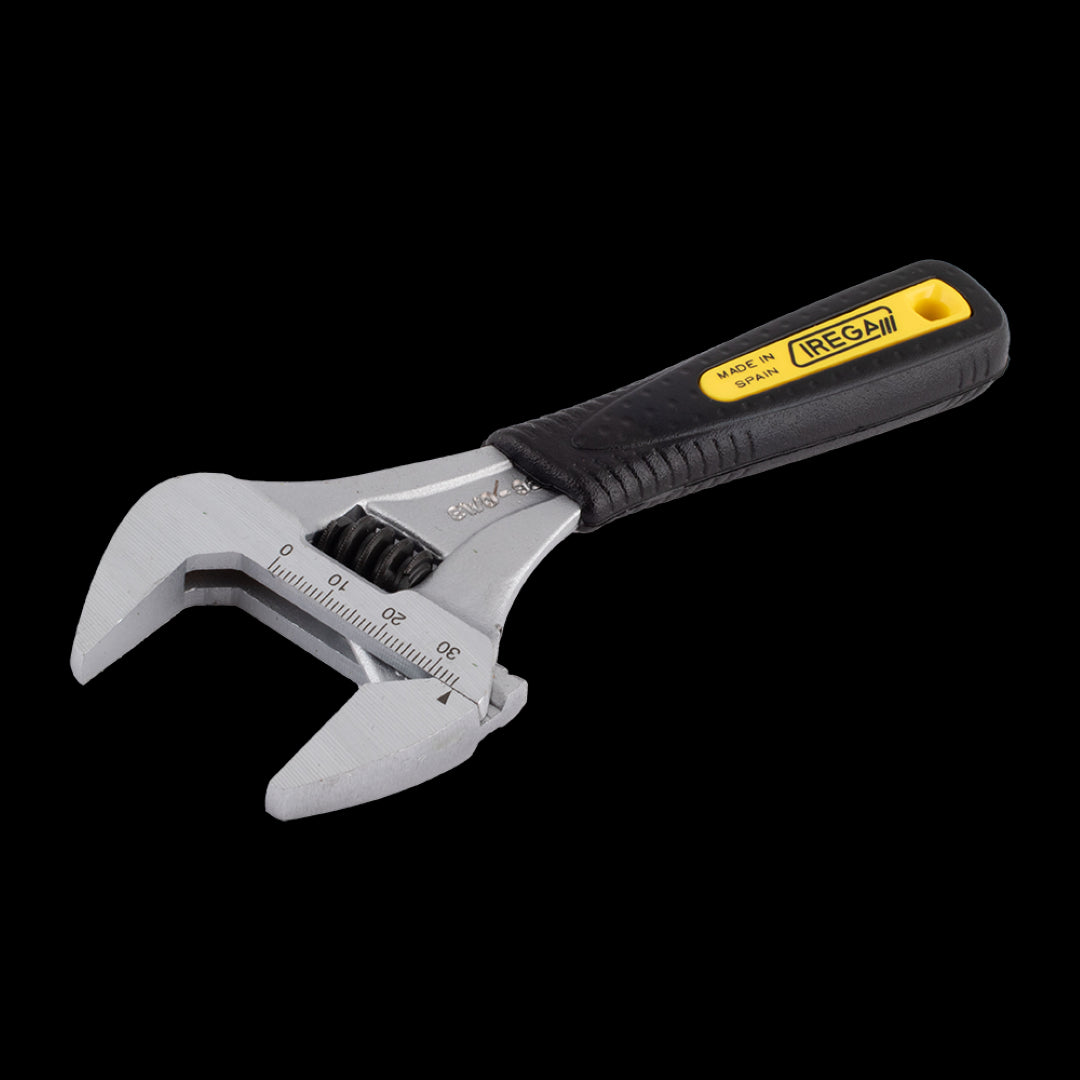 IREGA Super Wide Opening Adjustable Wrench with ErgoTop Grip (150mm x 34mm CAP)