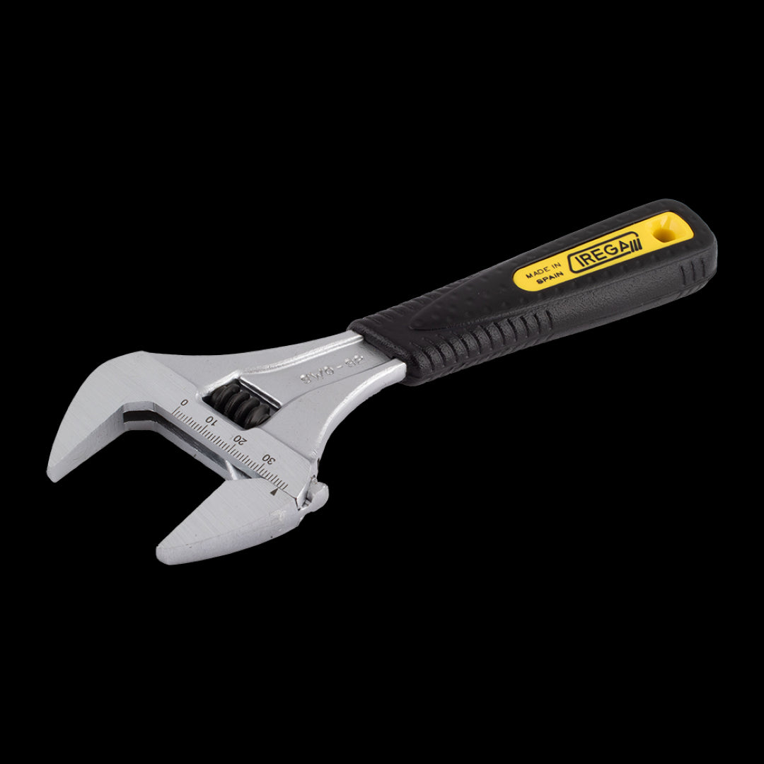 IREGA Super Wide Opening Adjustable Wrench with ErgoTop Grip (200mm x 39mm CAP)