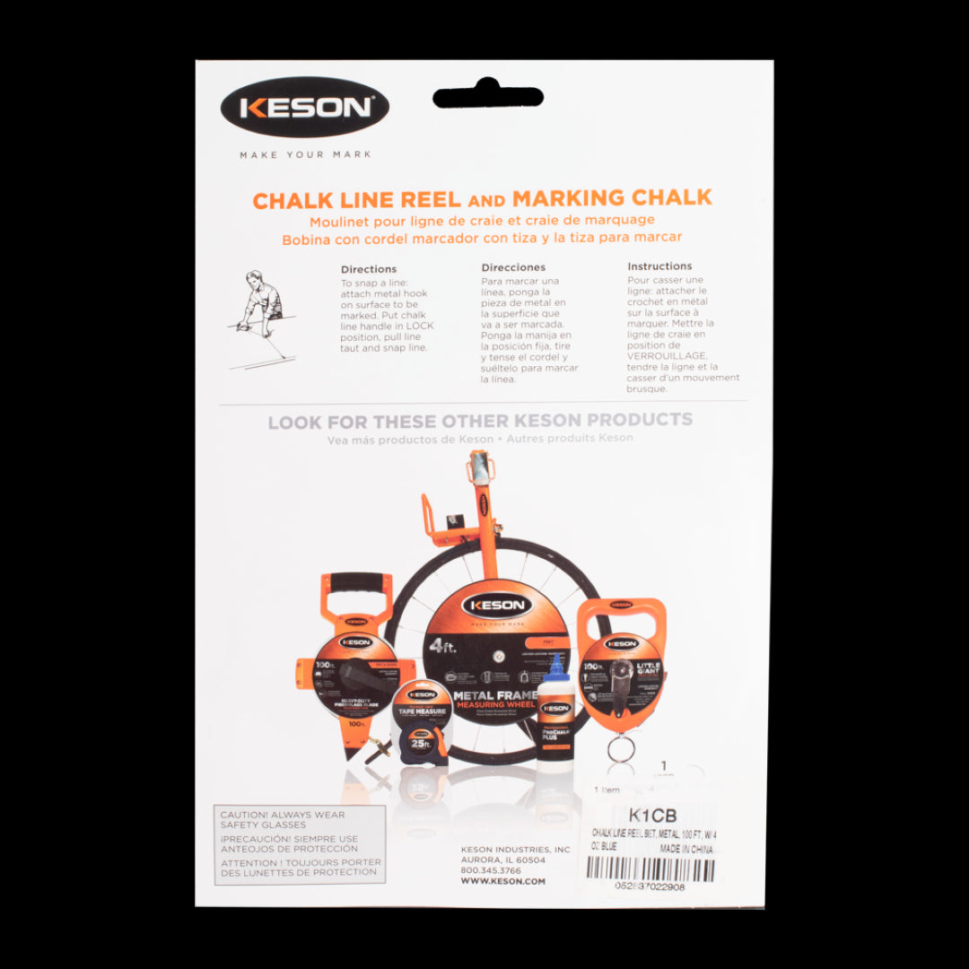 KESON Chalk Line Reel with Blue Marking Chalk