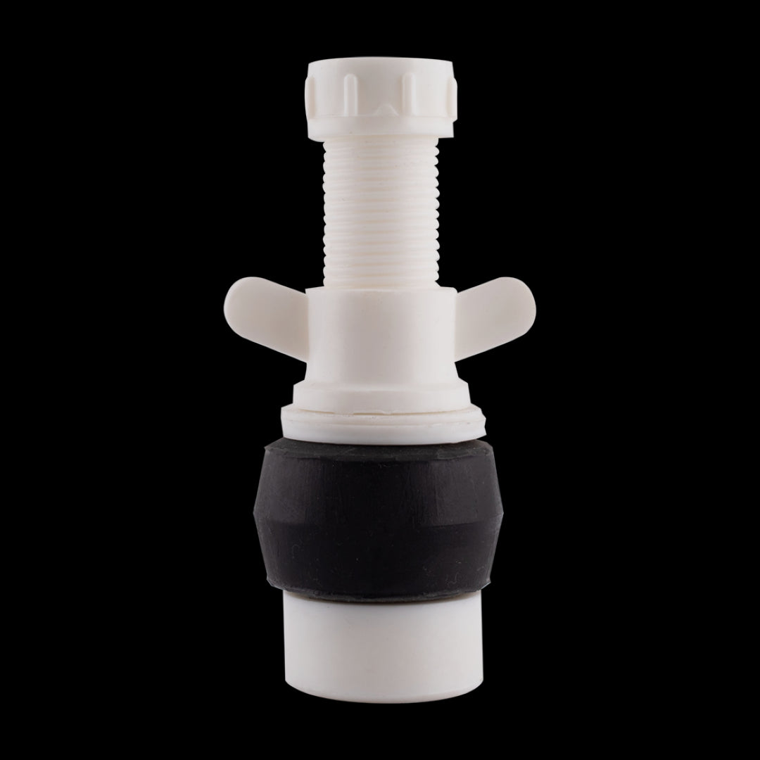 BAILEY 38mm nylon drain test plug with rubber seal for pressure testing and pipe closure, fits 38-45mm pipes.