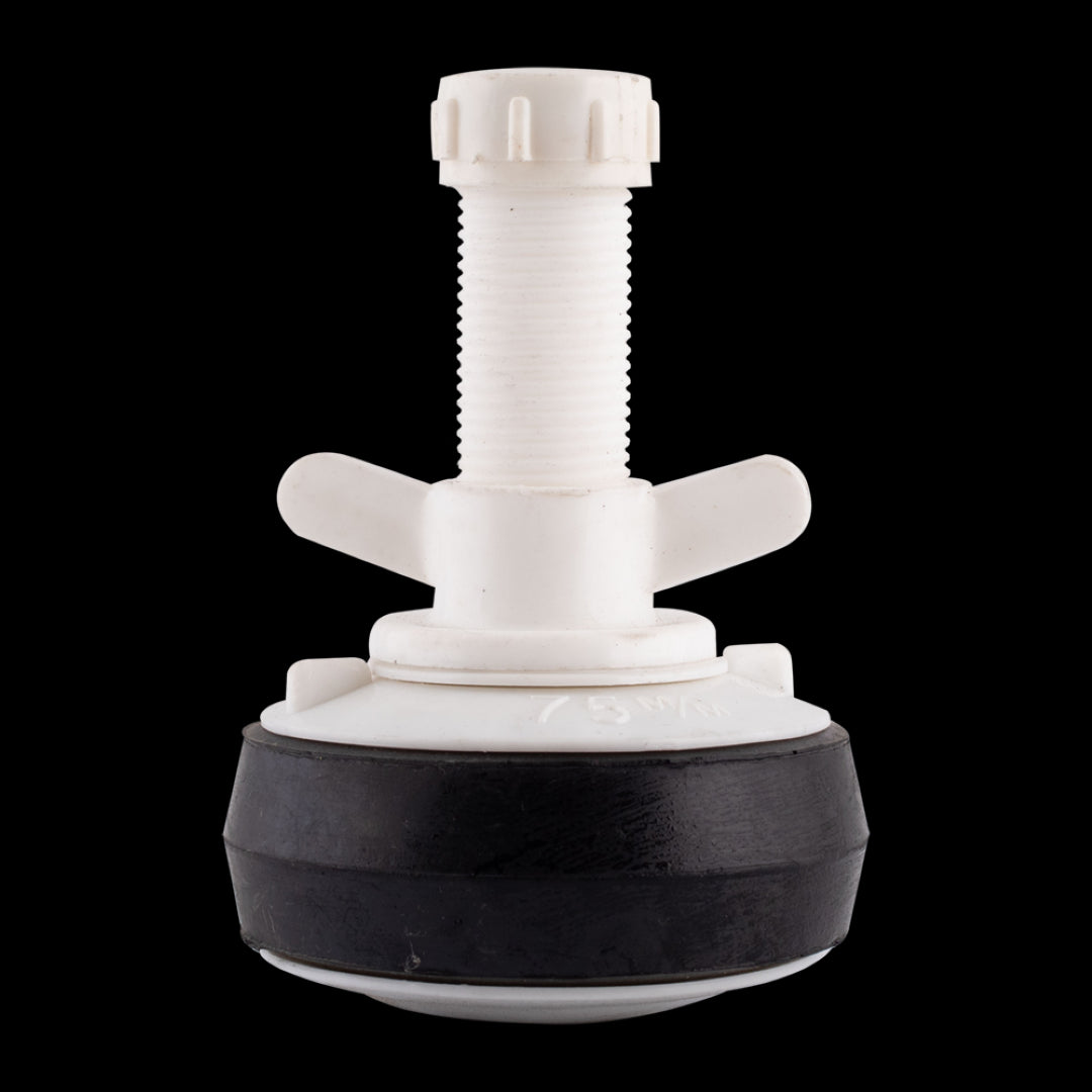 BAILEY 75mm Nylon Drain Test Plug for secure drain testing, featuring adjustable rubber seal and easy wing nut mechanism.