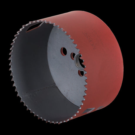 MORSE 98mm Bi-Metal Hole Saw for precise hole cutting in wood, metal, and more; efficient design for smooth performance.