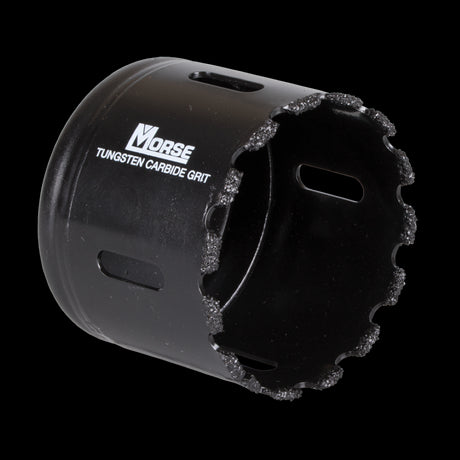 MORSE 64mm Tungsten Carbide Grit Holesaw designed for precision drilling in tough, abrasive materials with enhanced durability.