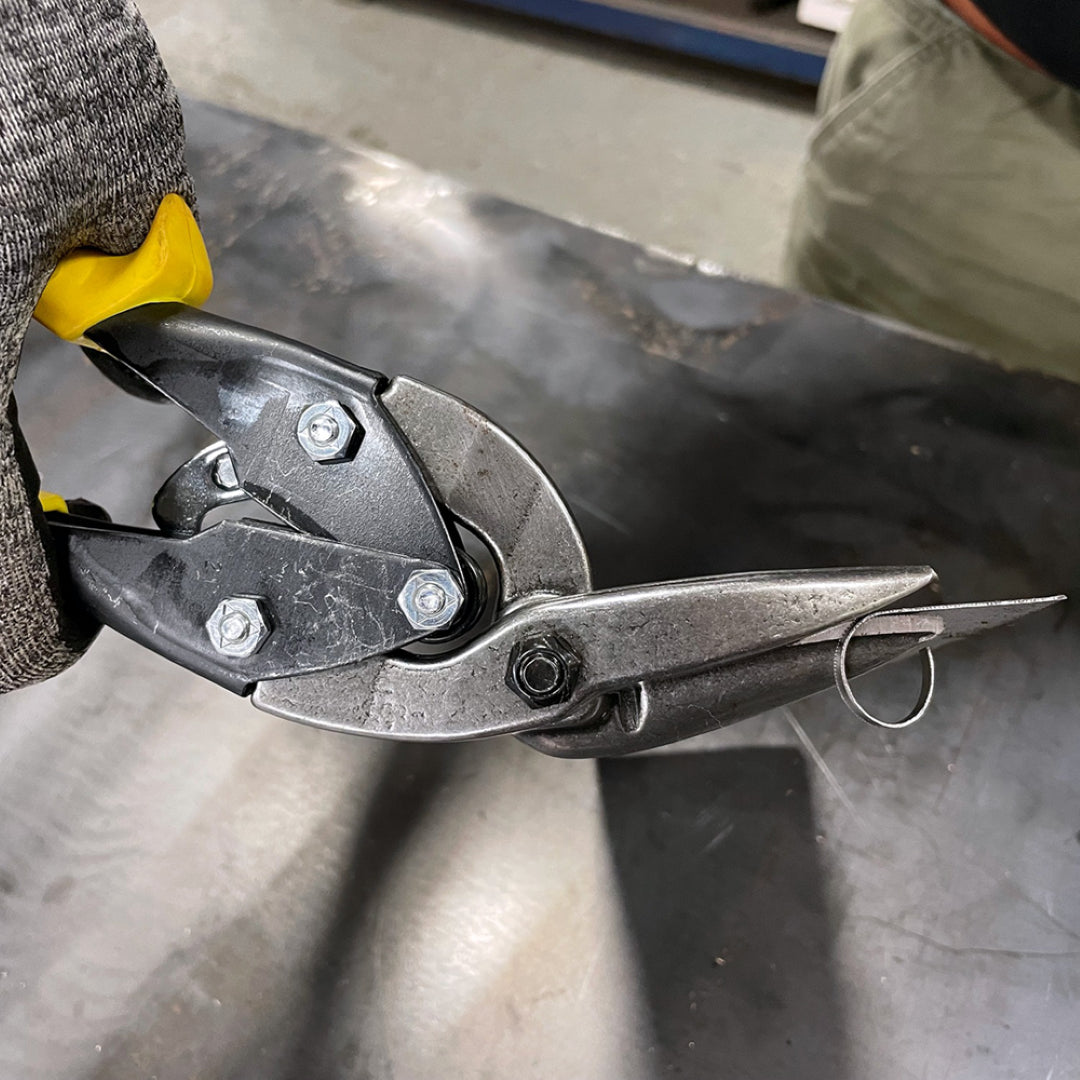 MIDWEST Straight Offset Aviation Snip with forged steel blades, ergonomic handle, ideal for precise metal cutting.