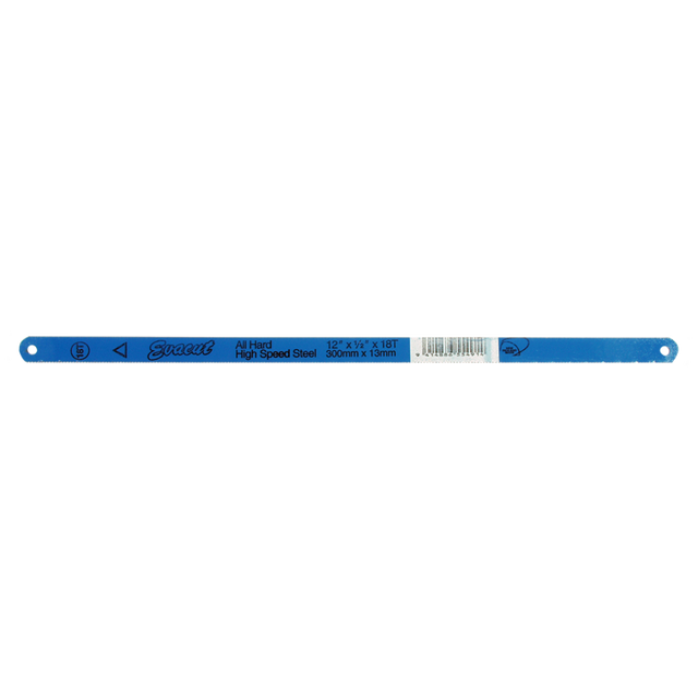 EVACUT 18T HSS Hacksaw Blade for precise cuts in metal and tough materials, featuring 18 teeth per inch for efficiency.