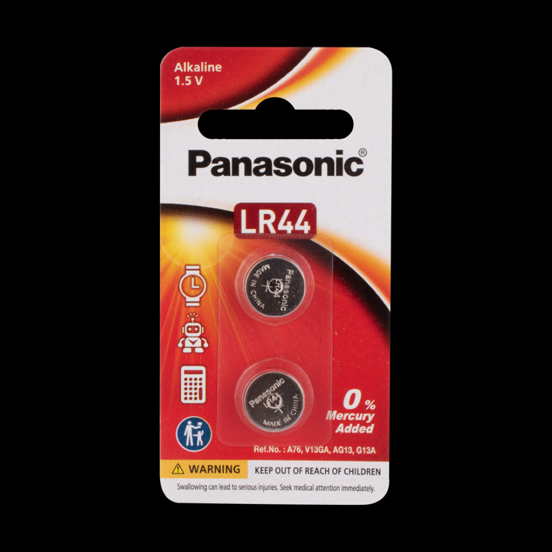 PANASONIC Alkaline Button Battery LR44 - 2 Pack