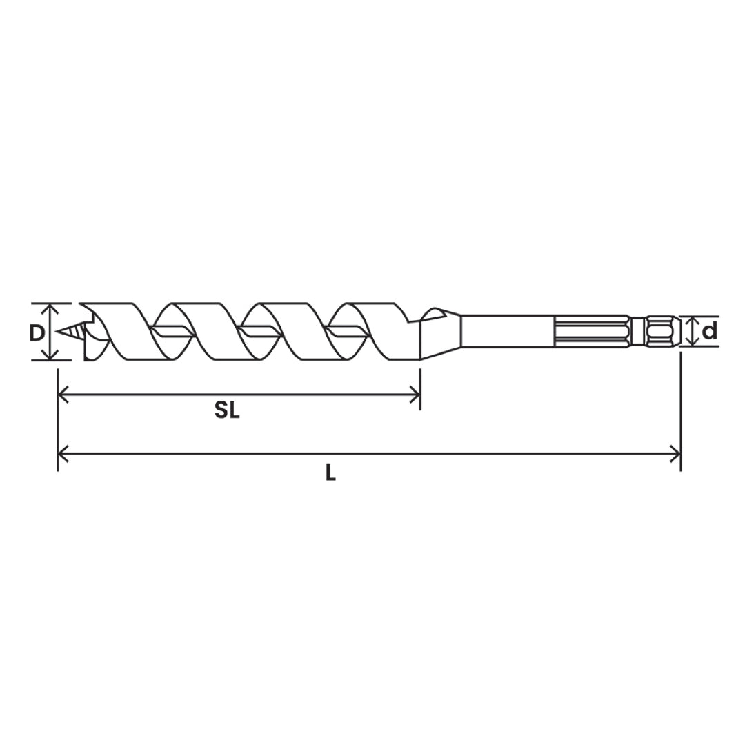 STAR-M Combination Auger Bit (8mm x 170mm)