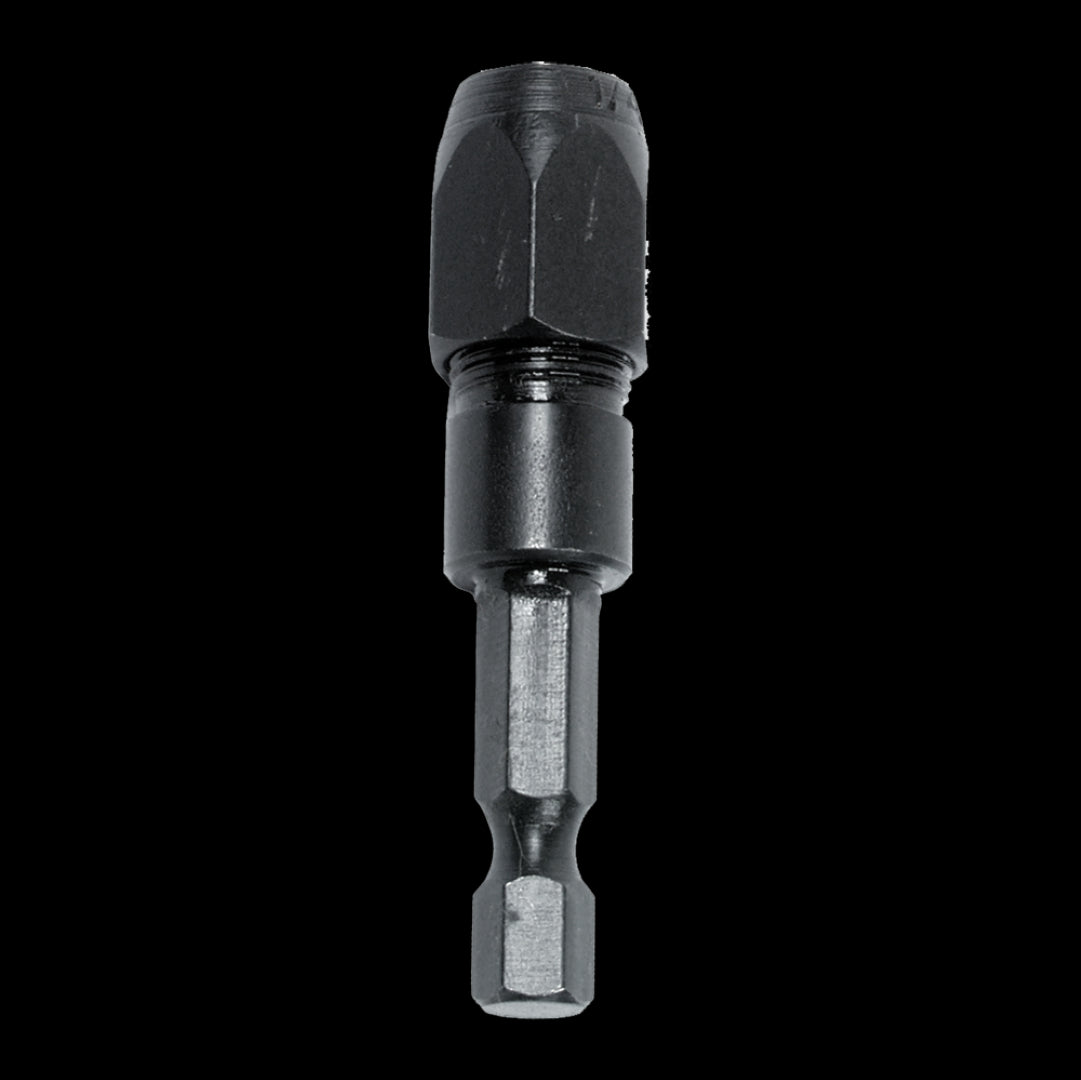 15/64" drill adaptor designed for quick changes and precision drilling in wood, metal, and plastic.