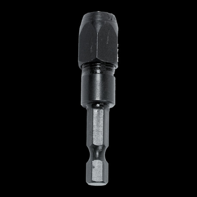 15/64" drill adaptor designed for quick changes and precision drilling in wood, metal, and plastic.