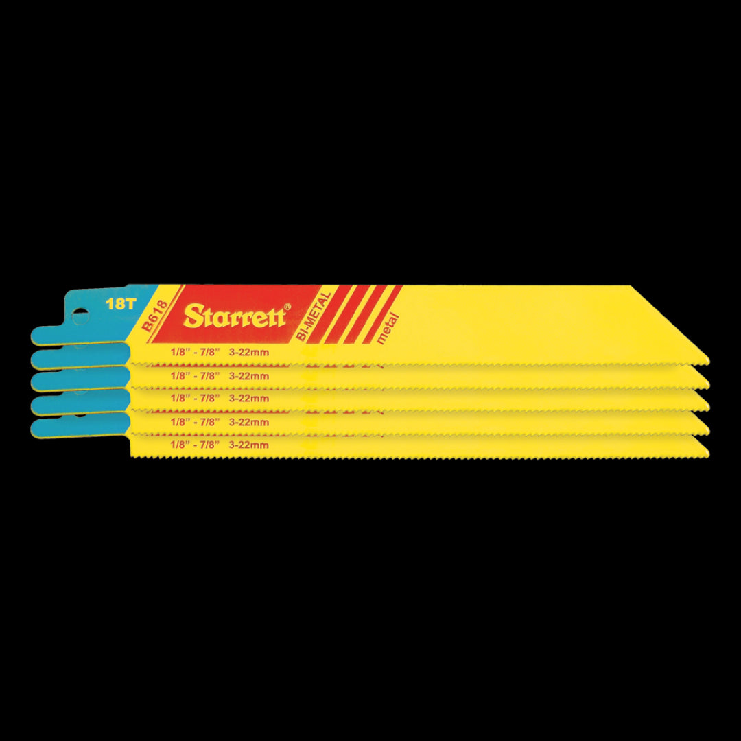 STARRETT Reciprocating Saw Blade (150mm x 18t) - 5 Pack