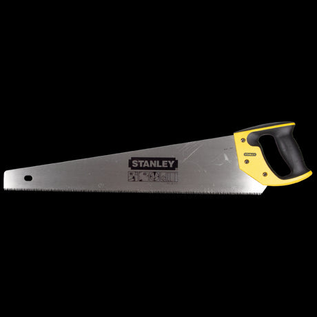 STANLEY Heavy Duty Jetcut Saw with ergonomic handle and precision ground teeth for clean, efficient cutting in various materials.