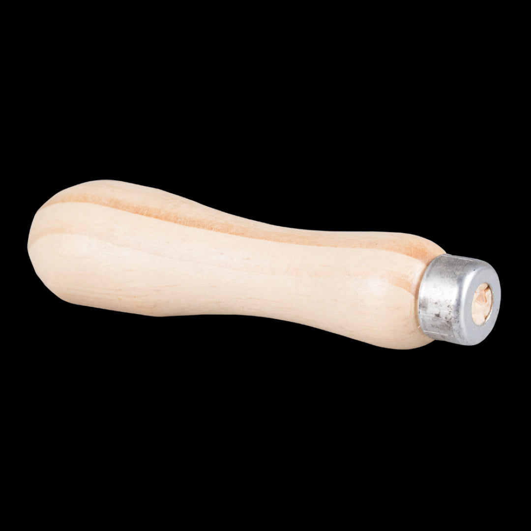 Ergonomic STANWAY 125mm wood file handle made from durable hardwood for precision woodworking and comfort during extended use.