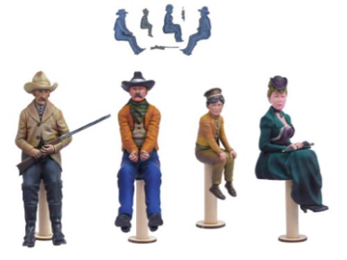 Wooden Ship - 4 figures: 1/12 Stage Coach