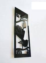 Fantail on Kowhai Panel - Kiwiana - Wall Art-Black