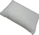 Top Drawer Cotton/Latex Pillow, hypoallergenic, adjustable firmness, quilted cotton cover for comfort and support.