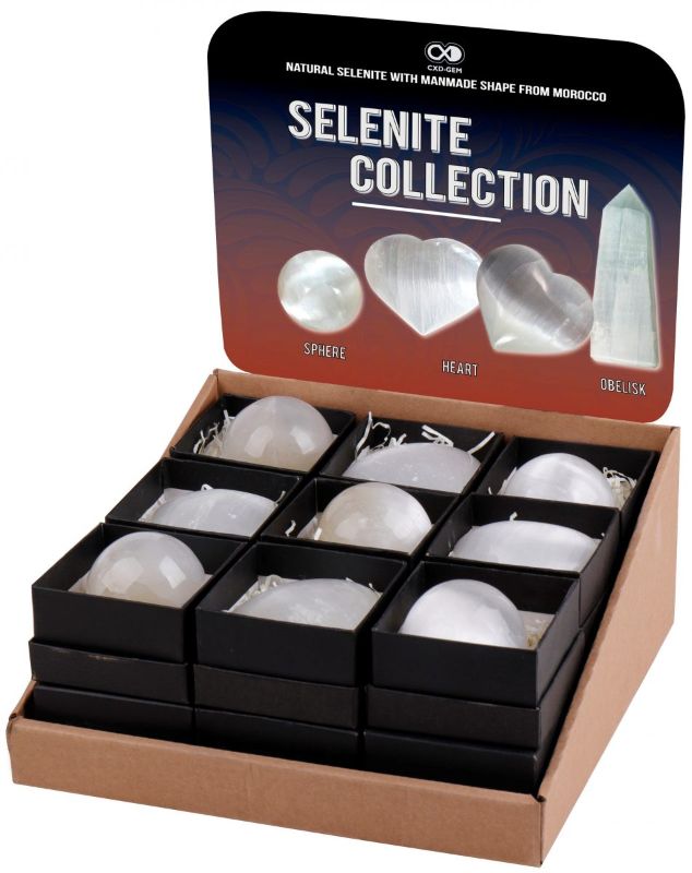 Selenite Collection - 18 Assorted with Display Box