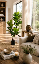 Real Touch Fiddle Leaf Tree Artificial Plant in Black Pot