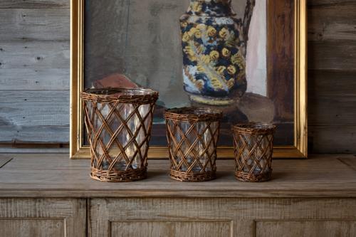 Salice Vaso Glass & Willow Vase - Large