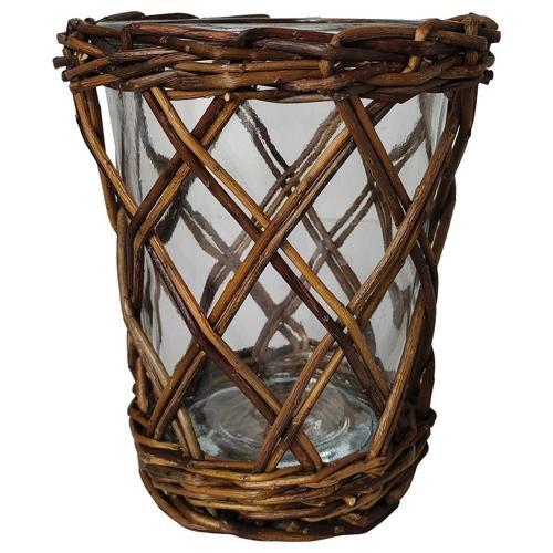 Salice Vaso Glass & Willow Vase - Small