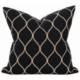 Diamond Embroidered Black Linen Cushion Cover - Snugg & Co 550x550