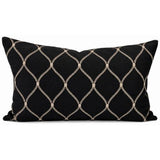 Diamond Embroidered Black Linen Cushion Cover - Snugg & Co 400x600