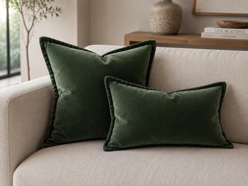 Velvet Green Cushion Cover - Snugg & Co 400x600