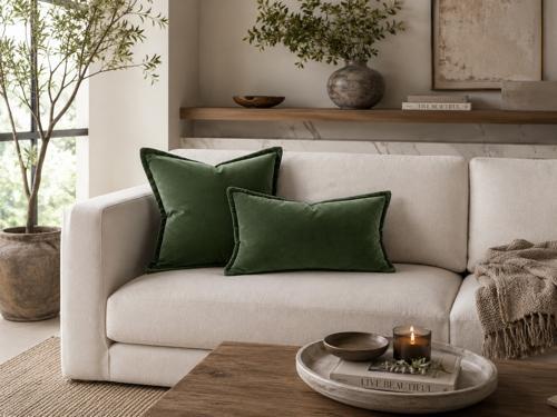 Velvet Green Cushion Cover - Snugg & Co 400x600