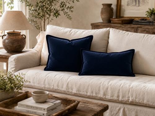Velvet Royal Blue Cushion Cover - Snugg & Co 550x550