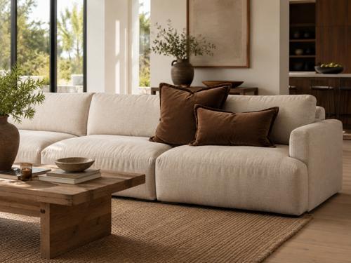 Velvet Camel Brown Cushion Cover - Snugg & Co 550x550