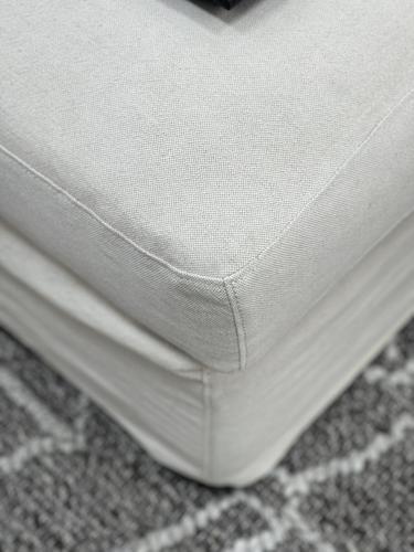 Salt & Pepper Ottoman Slipcover