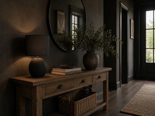 Black Ceramic Table Lamp with Black Shade
