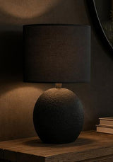Black Ceramic Table Lamp with Black Shade