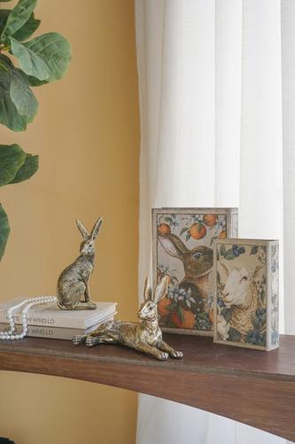 Gold Resin Rabbit Sculpture 950x70x210