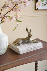 Gold Resin Rabbit Sculpture 260x130x145