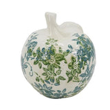 Ceramic Green Floral Apple Ornament