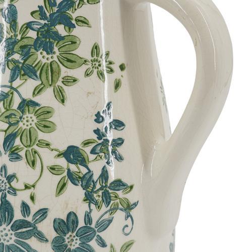 Ceramic Green Floral Decorative Jug 200x150x240