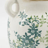 Ceramic Green & Blue Floral Vase 225x190x245